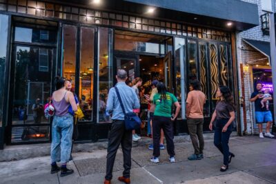 The entrance to Ugly Baby in Williamsburg, Brooklyn