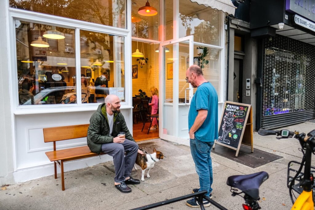 Outside of Caputo Bakery in Park Slope, Brooklyn