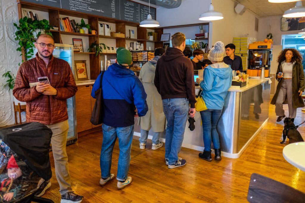 Inside Caputo Bagels in Park Slope, Brooklyn.