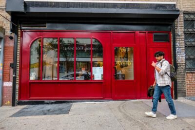 Entrance to Mythily in Williamsburg, where Top Chef star Rasika Venkatesa has opened her first restaurant.