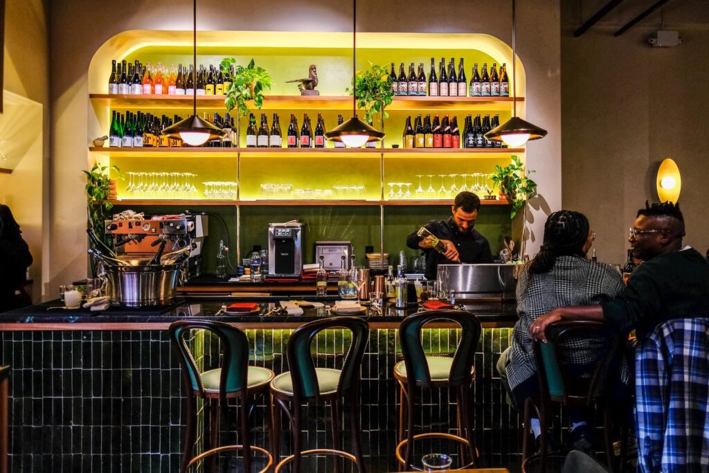 The bar at Top Chef Rasika Venkatesa's new restaurant Mythily in Williamsburg.